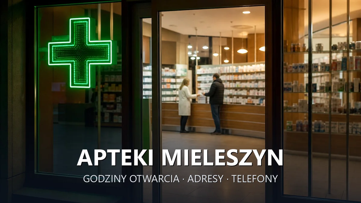 Apteki Mieleszyn, powiat gnieźnieński - adresy, telefony, godziny otwarcia
