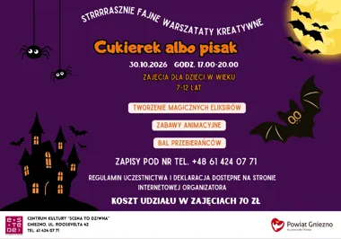 Cukierek albo pisak – kreatywne warsztaty dla dzieci w wieku 7–12 lat