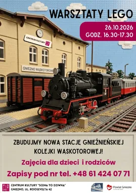 Warsztaty LEGO: nowa stacja kolejki w Gnieźnie